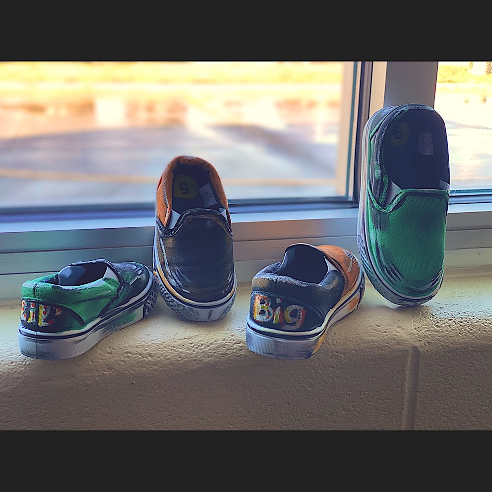 Custom painted cartoon slip ons for kids